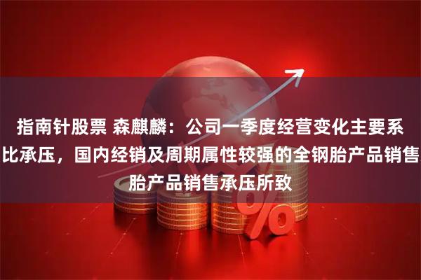 指南针股票 森麒麟：公司一季度经营变化主要系原材料同比承压，国内经销及周期属性较强的全钢胎产品销售承压所致